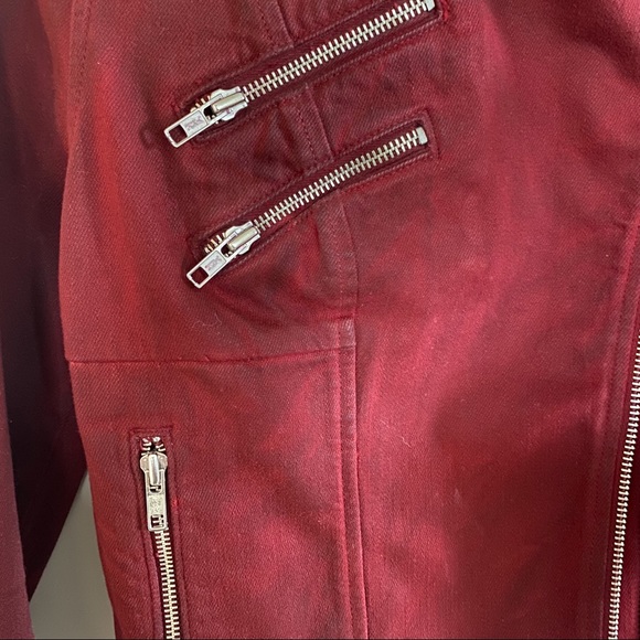 Dark Red Guess Jean Jacket - Picture 4 of 5